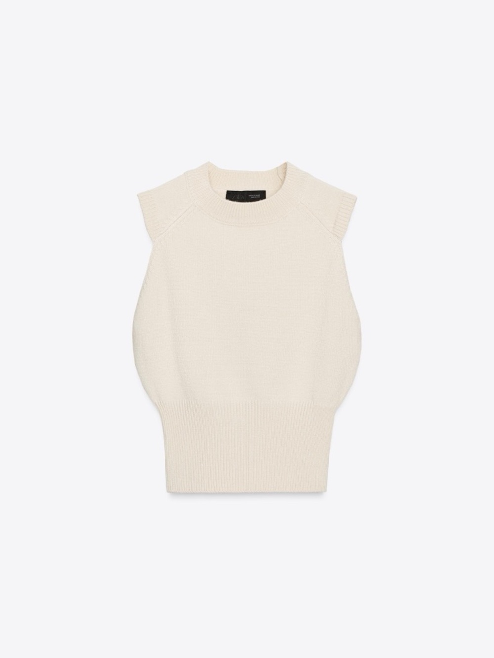 ZARA Sleeveless top with a round neck and ribbed trims